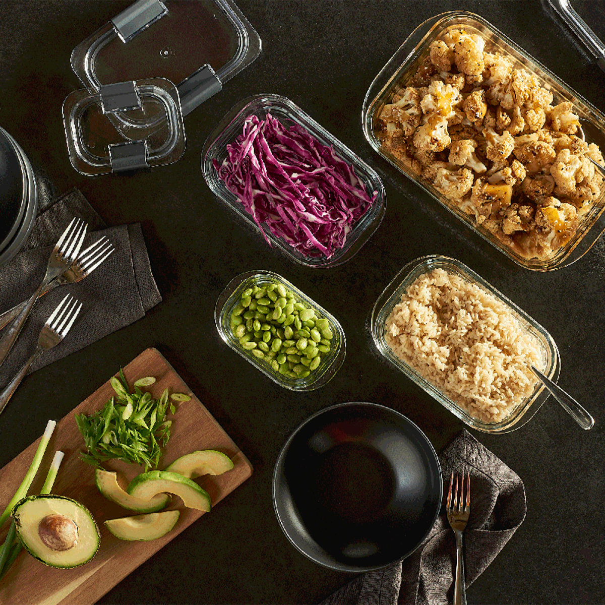 Rubbermaid Brilliance Glass Food Storage Containers, 10-Piece Set